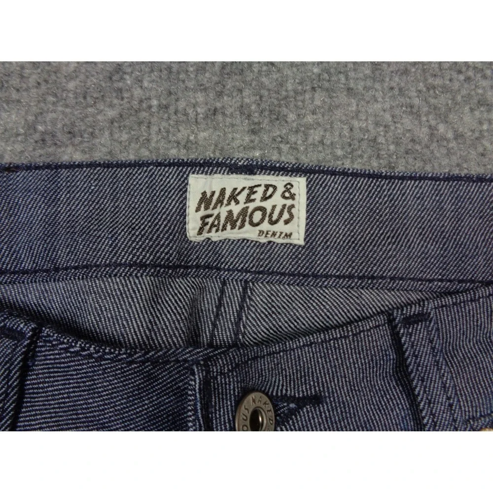 Naked‎ & Famous Jeans Mens 31x36 Blue Skinny Guy Silk Denim Silk Blend